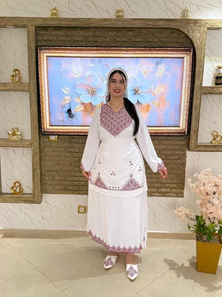 قفطان سروال زيف مطروز شربيل طابلية مطروز ثوب كريب شعرة رطب طايح