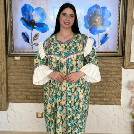 ✨ بجامة/كسوة أنيقة بخيط ساتيني 3D – راحة وفخامة فلوك واحد 🌼💛