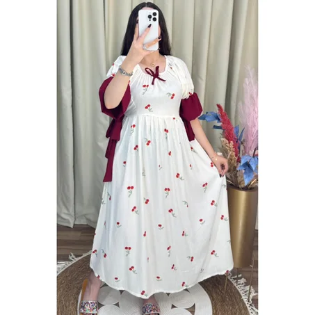 🍒✨ كسوة الكرز… نعومة وأناقة تخطف القلوب ✨🍒