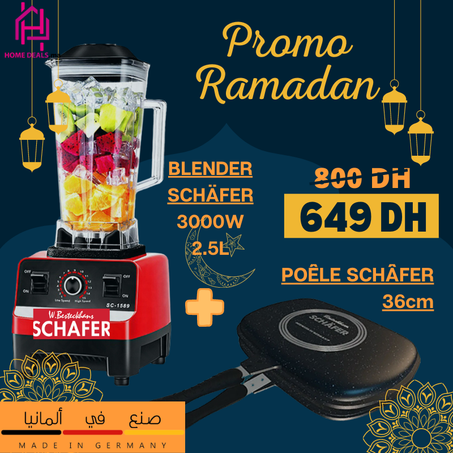 Pack Schäfer: Poêle 36cm + Blender Monster 3000W