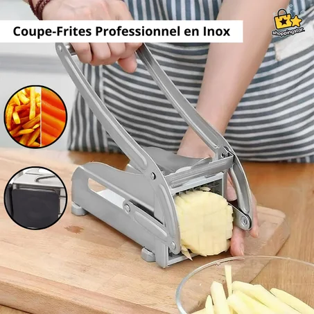 Coupe-Frites Professionnel en Inox - Découpe 2 tailles différentes