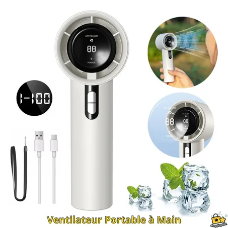 Ventilateur Portable à Main avec écran LCD
