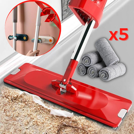 (بدون سطل) ممسحة الأرض الحديثة الأصلية (5+ جفافات بالمجان)