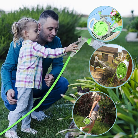 Tuyau d'arrosage rétractable avec fixation murale - 15 mètres