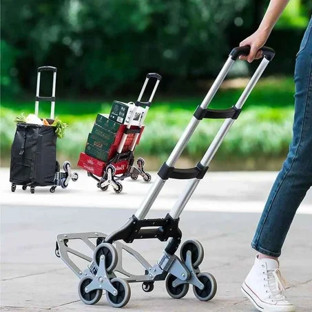 Chariot diable en aluminium - charge 70kg et câble-attache résistant