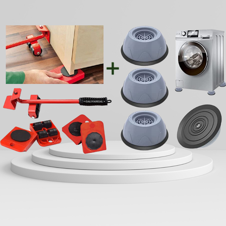Pack Élévateur de Meubles + Pieds Antidérapant de Machine à Laver