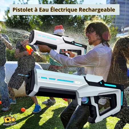 🔫 Pistolet à Eau Électrique Rechargeable – Aspiration Automatique, Portée 8–10M, Étanche IPX7☀️💦 | ORIGINAL