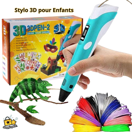 Stylo 3D pour Enfants – Avec 3 Filaments PLA de 5m
