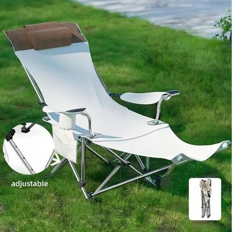 Chaise de camping avec repose-pieds amovible