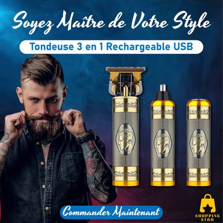 Tondeuse 3-en-1 Rechargeable Usb