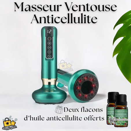 Masseur ventouse électrique Anti-Cellulite Cellblue® avec huile amincissante