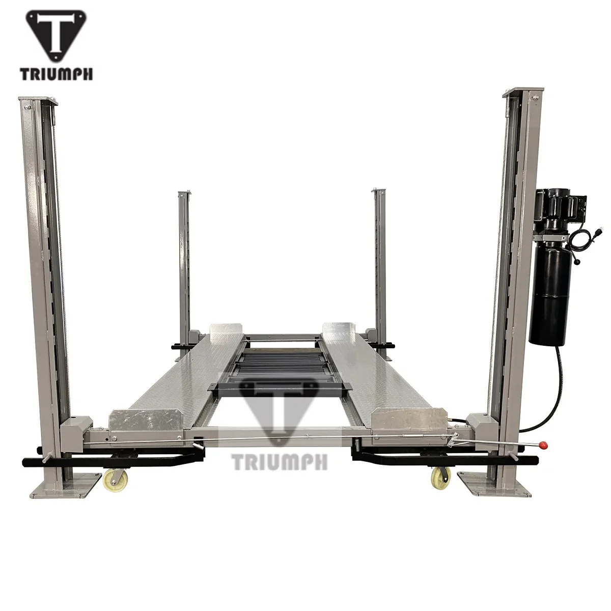 TRIUMPH NSS-8XLT 8,000 lb Extra-Long & Extra-Tall 4-Post Car Storage Lift with Caster Kit – 110V
