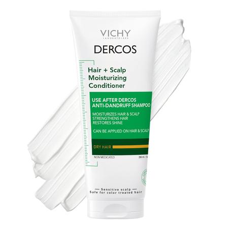 Dercos Acondicionador hidratante para cabello y cuero cabelludo, formulado con glicerina, niacinamida + ácido hialurónico, acondicionador para el cabello y humectante del cuero cabelludo, for