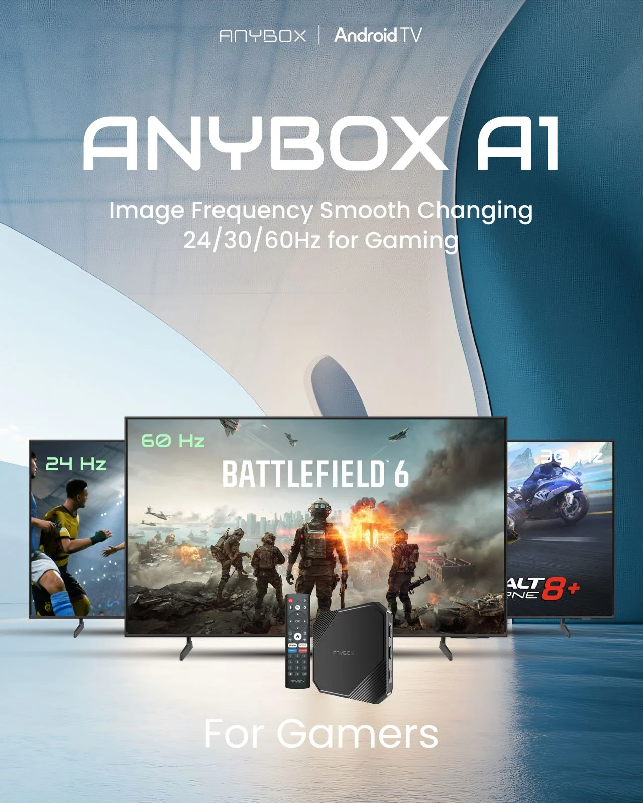 Anybox A1 2026 illimité – TV Box Android 4K Puissante | 4GB + 32GB