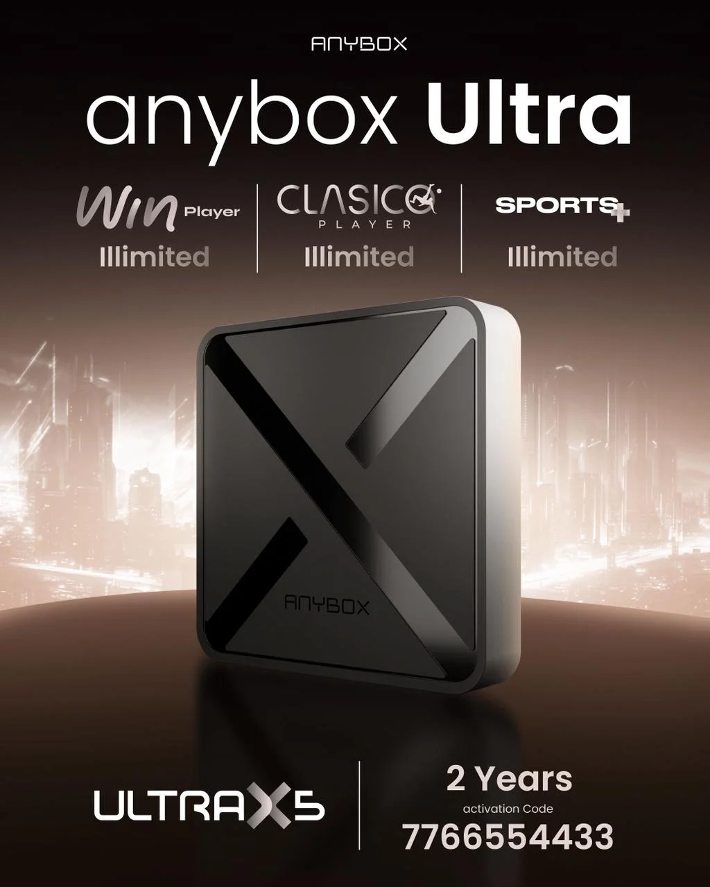 ANYBOX ULTRA Google TV 4K – WiFi 6G, HDR10, Abonnements illimités