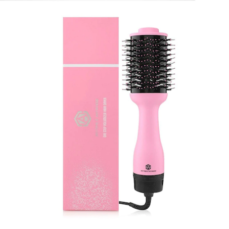 الفرشاة السريعة لتصفيف و تمليس الشعر 2 في1 - وردي