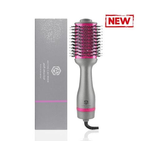 الفرشاة السريعة لتصفيف و تمليس الشعر 2 في1 - رمادي