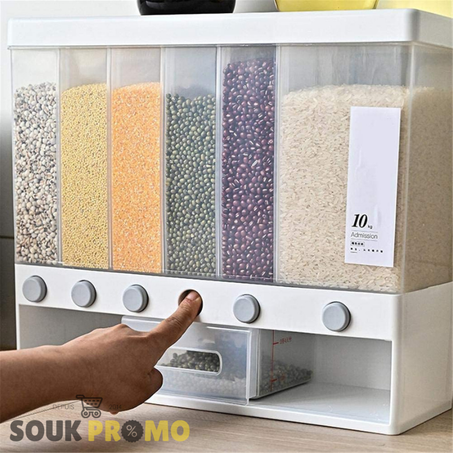 منظم و موزع حبوب وأطعمة للمطبخ