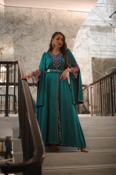Elegant Emerald Green Caftan