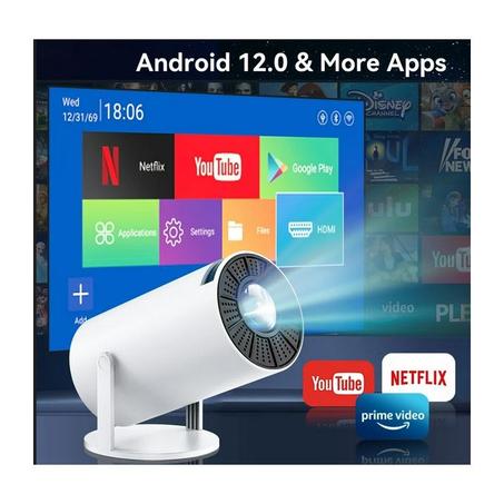 جهاز عرض محمول، شاشة 40-130 بوصة، دوران 270 درجة، ضوضاء أقل، تصحيح تلقائي لحجر الزاوية، جهاز عرض ذكي صغير 4K 10000 لومن، ذاكرة وصول عشوائي 1 جيجابايت و8 جيجابايت، لغرفة النوم (قابس أمريكي 100