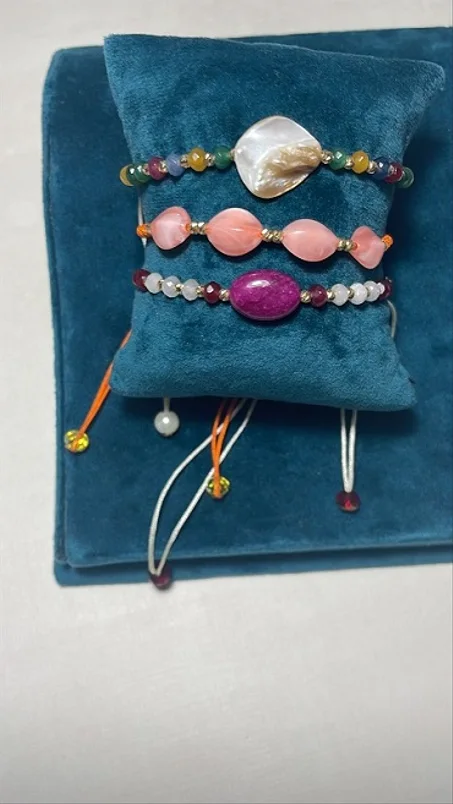 براسلي عقيق ذهب / Bracelet perle femme or 18k