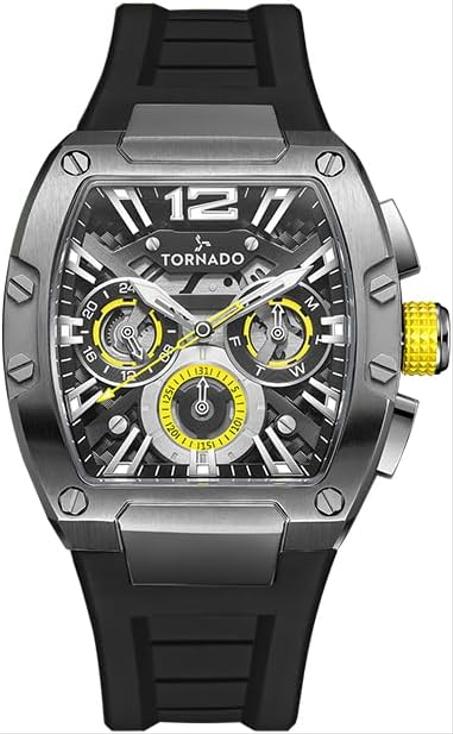 تورنيدو ساعة للرجال من زينيث، شاشة انالوج وسوار سيليكون مرن ومتين ممتاز -