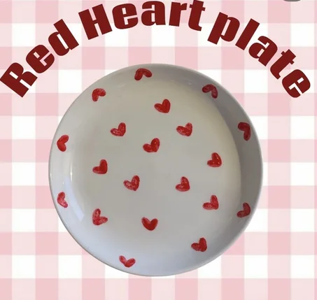 red heart plate