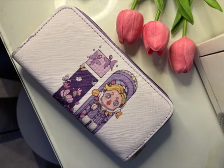 cute wallet with purple details