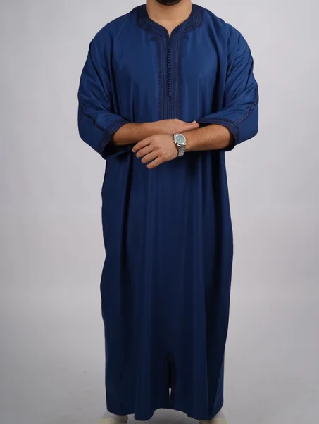 Gandoura MLIFA a la main - blue