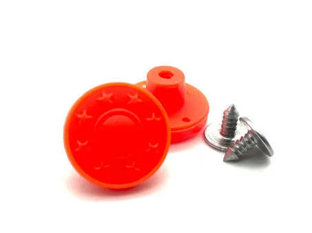 زر جينز بلاستيكي بلون برتقالي ساطع