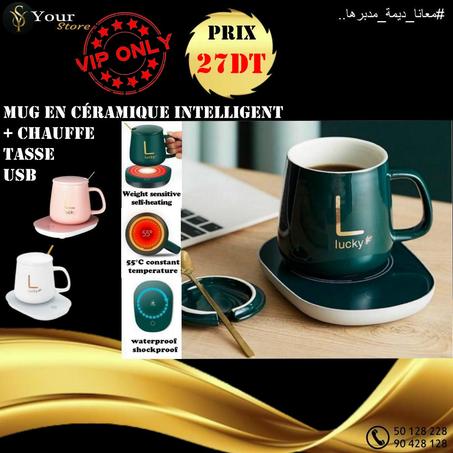 Mug en céramique intelligent avec Chauffe tasse électrique USB