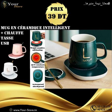 Mug en céramique intelligent avec Chauffe tasse électrique USB
