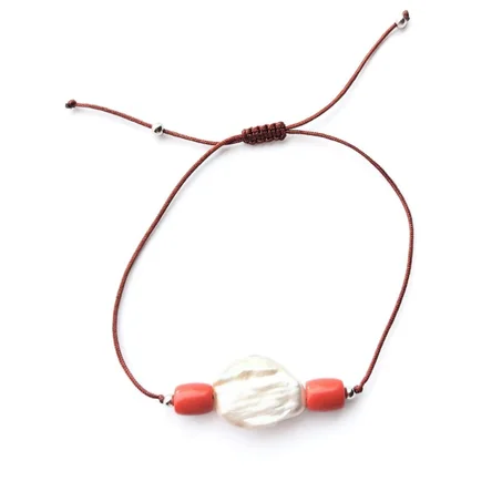 CORAL & PEARL BRACELET