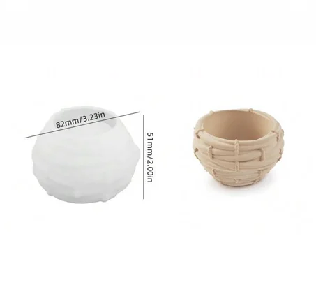 1 pièce Moule en silicone pour tasse irrégulière du nid d'oiseau rural