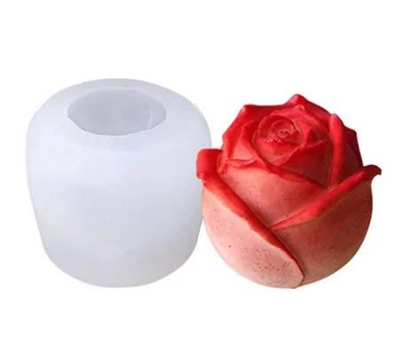 1 pièce Moule silicone de bougie parfumée en forme de rose