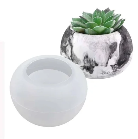 1 pièce Moule en silicone circulaire en ciment pour la fabrication de pots de fleurs en béton