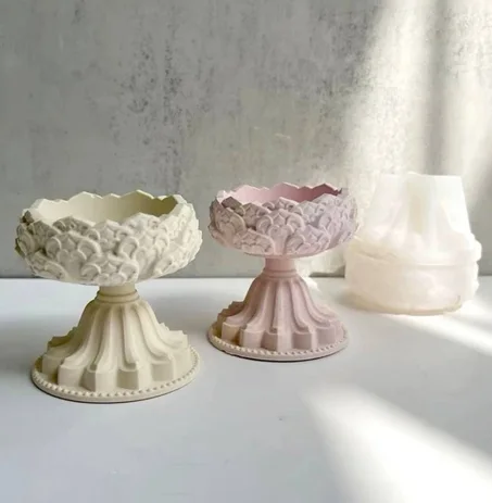 1 set de moules en silicone pour bougeoirs en forme de lotus dégradé à la mode