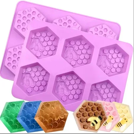 1 pièce Moule à savon en silicone hexagonal