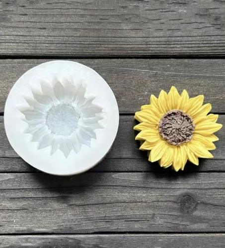 1 pièce de petit moule en silicone pour bougie parfumée aux fleurs