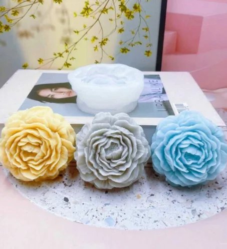 1 set de moules en silicone et moules en plâtre de la série fleurs