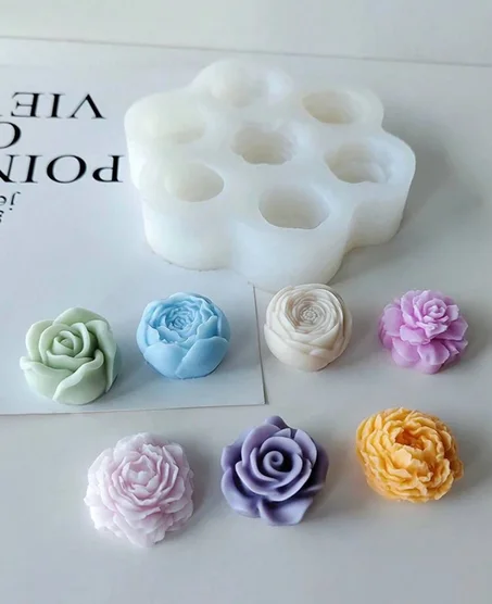 Moule en silicone pour bougie parfumée florale