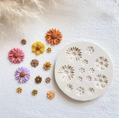 1 pièce Moule de fleur en silicone pour argile polymère