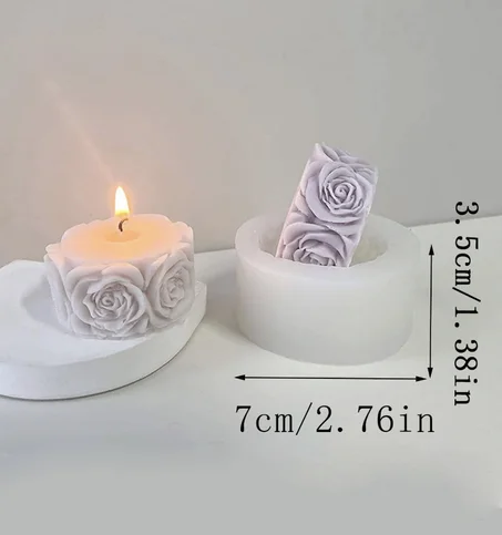 1 pièce Moule en silicone, Moule à bougie design floral pour l'artisanat