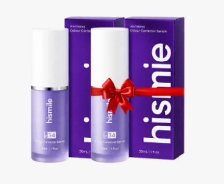 Hismile 30ml V34 Dentifrice violet blanchissant les dents, éliminant la plaque dentaire, prévenant les caries, réparant la régression gingivale OFFRE : 1 ACHETÉ = 1 OFFERT