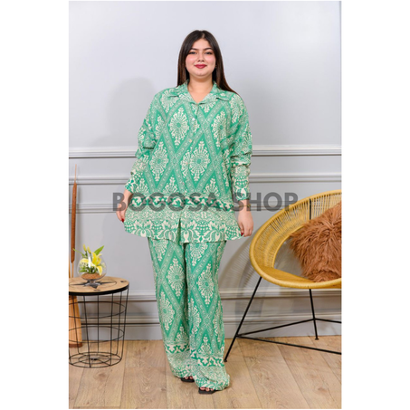 👗 أونصومبل قميجة وسروال أنيق + سنسلا هدية