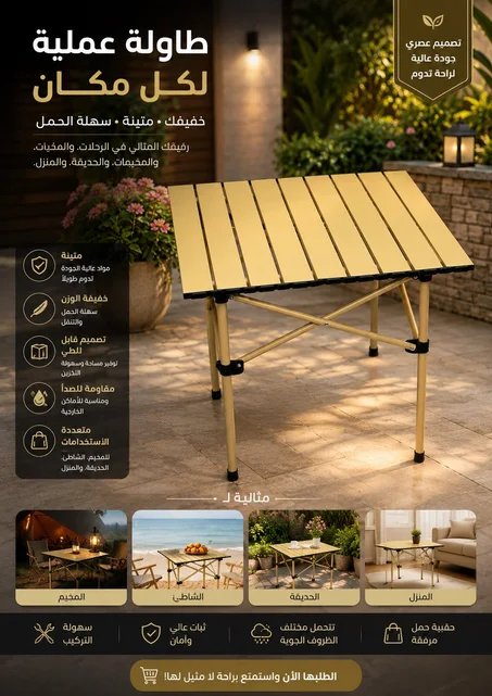 Table Pliante Portableطاولة خارجية قابلة