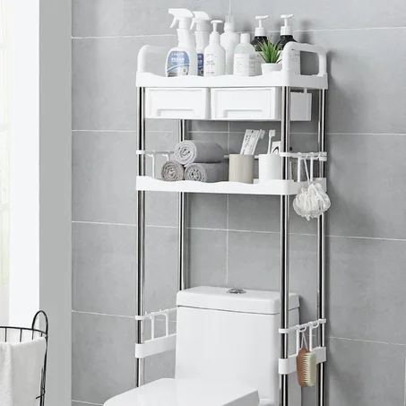 Étagère de rangement رف تخزين فوق المرحاض في الحمام