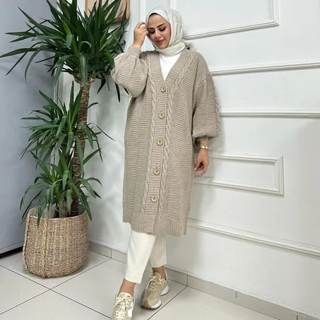 Tricot Robe avec Bouton