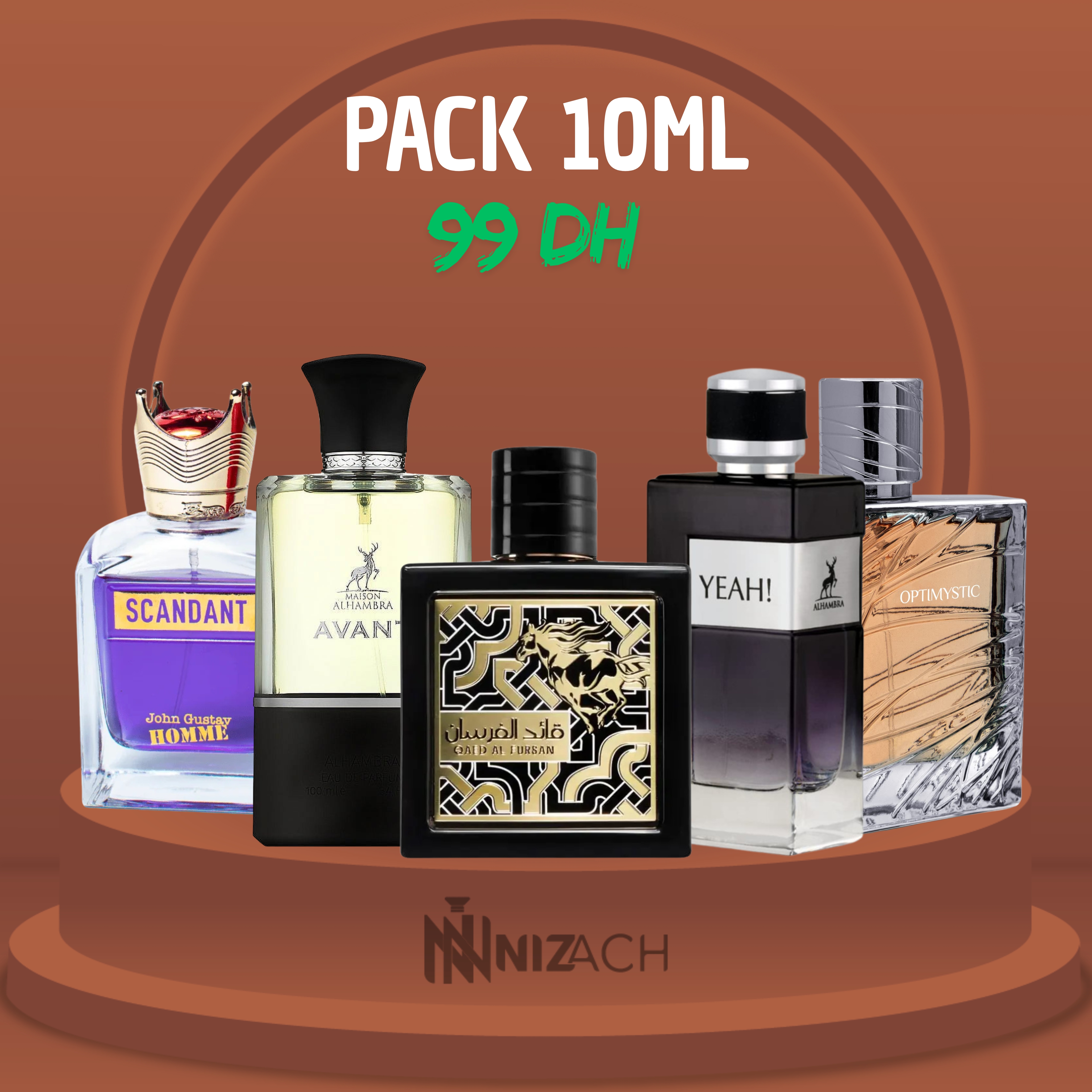 PACK 10ML (scandant ,qaed al fursan ,yeah ,avant,optimystic)