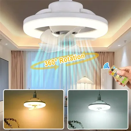 Ventilateur de plafond avec lumière LED et télécommande